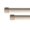 Kit barre à rideaux, bois brut, D28 mm, longueur 1,80 m avec supports, embouts bouchon