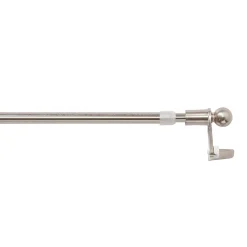Kit barre de rideau GoodHome avec support 50/80 en nickel brossé Konera