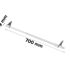 Kit Barre de vitrage GoodHome extensible ⌀7/9mm Long.70/100cm blanc