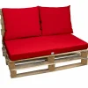Kit de coussins pour palette déhoussables - Rouge - Linxor