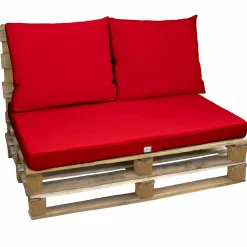 Kit de coussins pour palette déhoussables - Rouge - Linxor