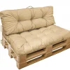 Kit de coussins pour palette capitonnés - Beige - Linxor