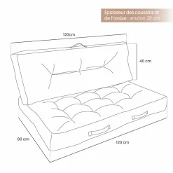 Kit de coussins pour palette capitonnés - Bleu azur - Linxor