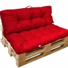 Kit de coussins pour palette capitonnés - Rouge - Linxor