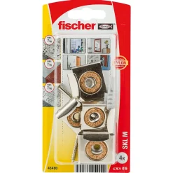 Kit de fixation pour miroir chevilles Duopower Fischer, lot de 4