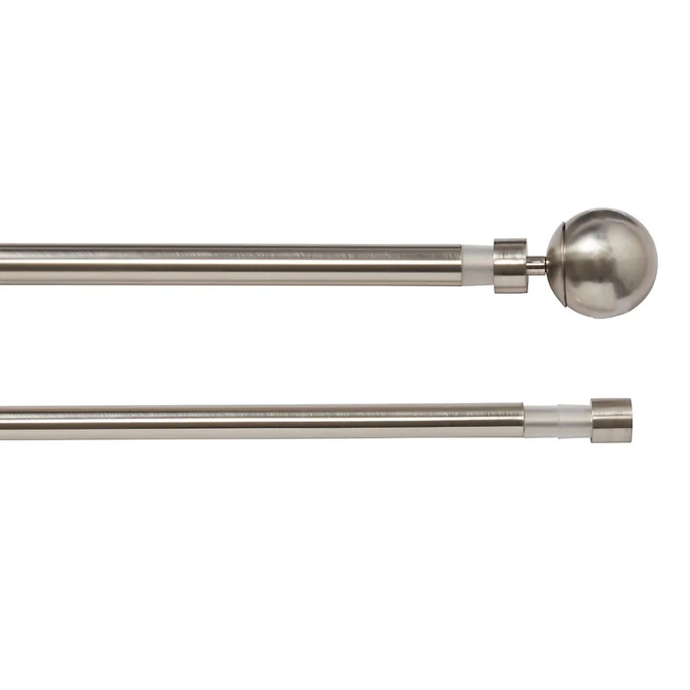 Kit de tringle à rideau double extensible embout boule Athens GoodHome 200/330 cm Ø19mm gris