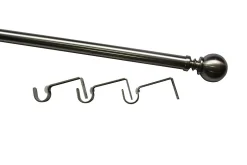 Kit de tringle à rideau extensible embout boule Athens GoodHome 120/210 cm, Ø25/28 mm gris