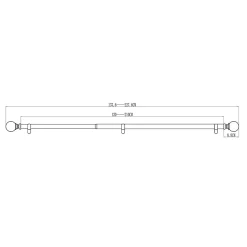 Kit de tringle à rideau extensible embout boule Athens GoodHome 120/210 cm, Ø25/28 mm gris