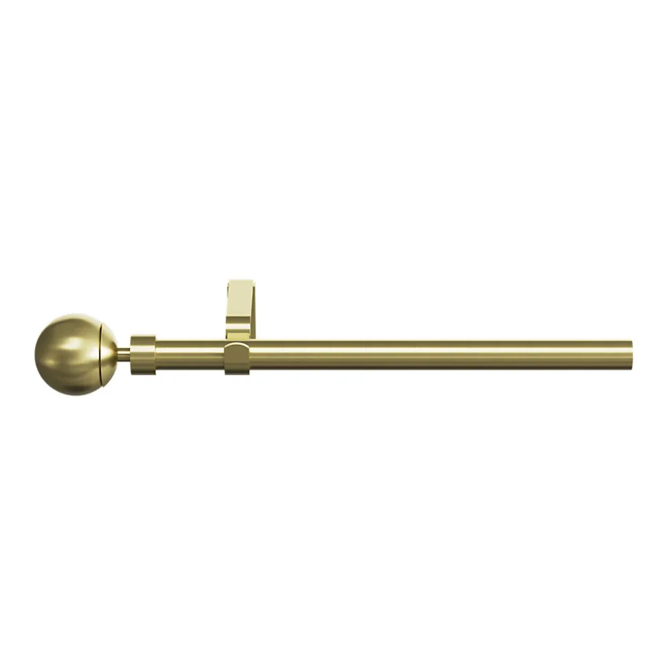 Kit de tringle à rideau extensible simple embout boule Elasa effet laiton doré 120/210cm Ø16/19mm GoodHome