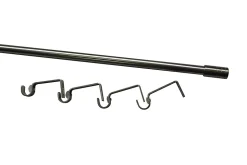 Kit de tringle à rideau extensible embout bouchon Athens GoodHome 200/330 cm, Ø19mm gris