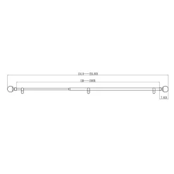 Kit de tringle à rideau extensible simple embout boule Syros effet chêne 120/210cm Ø16/19mm GoodHome