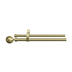 Kit de tringle à rideau extensible double embout boule Elasa effet laiton doré 120/210 cm 16/19mm GoodHome