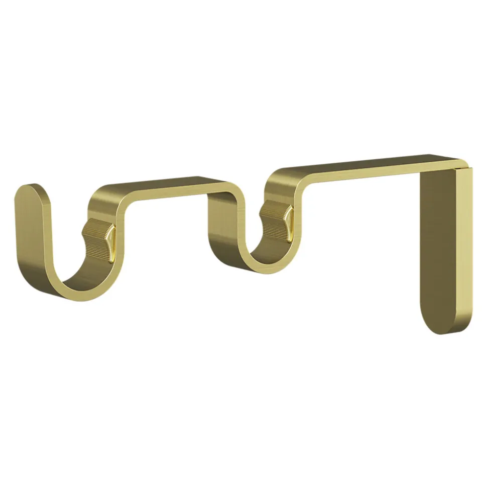 Kit de tringle à rideau extensible double embout boule Elasa effet laiton doré 120/210 cm 16/19mm GoodHome