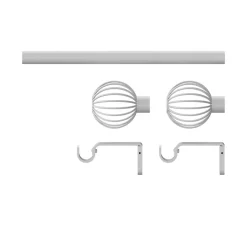 Kit de tringle à rideau extensible simple embout cage Anafi métal blanc 200/330cm Ø16/19mm GoodHome