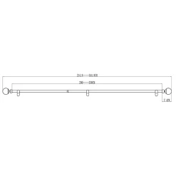 Kit de tringle à rideau extensible simple embout boule Elasa effet laiton doré 200/330cm Ø16/19mm GoodHome
