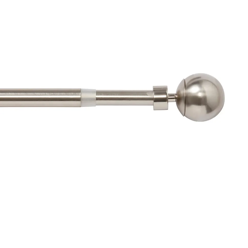 Kit de tringle à rideau extensible double embout boule Athens GoodHome 200/330 cm Ø19mm gris