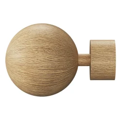 Kit de tringle à rideau extensible simple embout boule Syros effet chêne 120/210cm Ø25/28mm GoodHome
