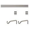 Kit de tringle à rideau extensible embout bouchon Odali 120/210 cm, Ø13/16 mm gris chromé satiné