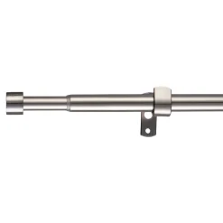 Kit de tringle à rideau extensible embout bouchon Odali 120/210 cm, Ø13/16 mm gris chromé satiné