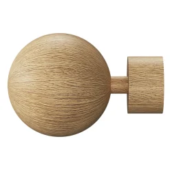 Kit de tringle à rideau extensible double embout boule Syros effet chêne 120/210 cm Ø25/28mm GoodHome
