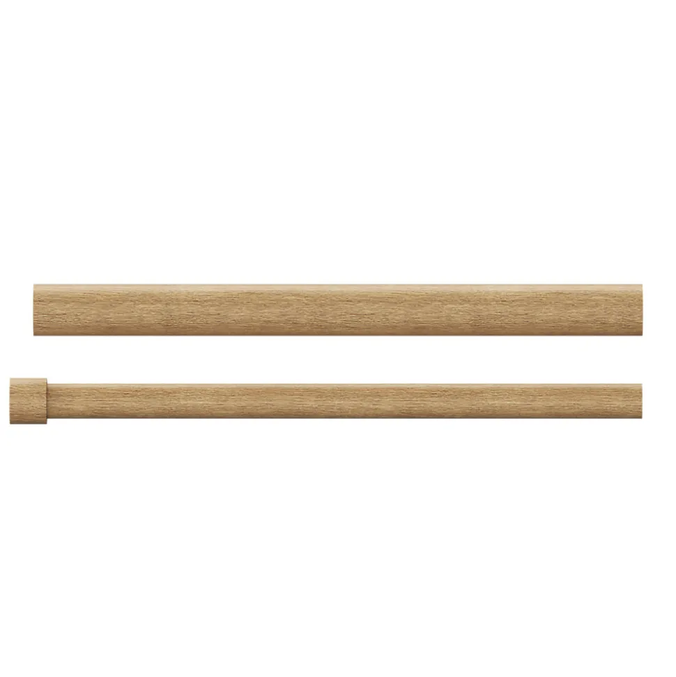 Kit de tringle à rideau extensible double embout boule Syros effet chêne 120/210 cm Ø25/28mm GoodHome