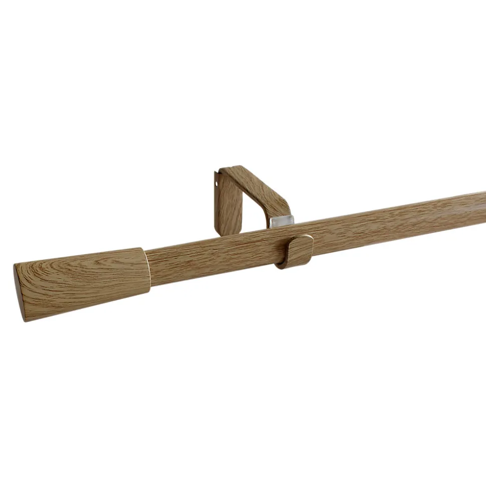 Kit de tringle à rideau extensible simple embout cône Syros effet chêne 200/330cm Ø16/19mm GoodHome