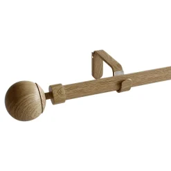 Kit de tringle à rideau extensible simple embout boule Syros effet chêne 200/330cm Ø16/19mm GoodHome