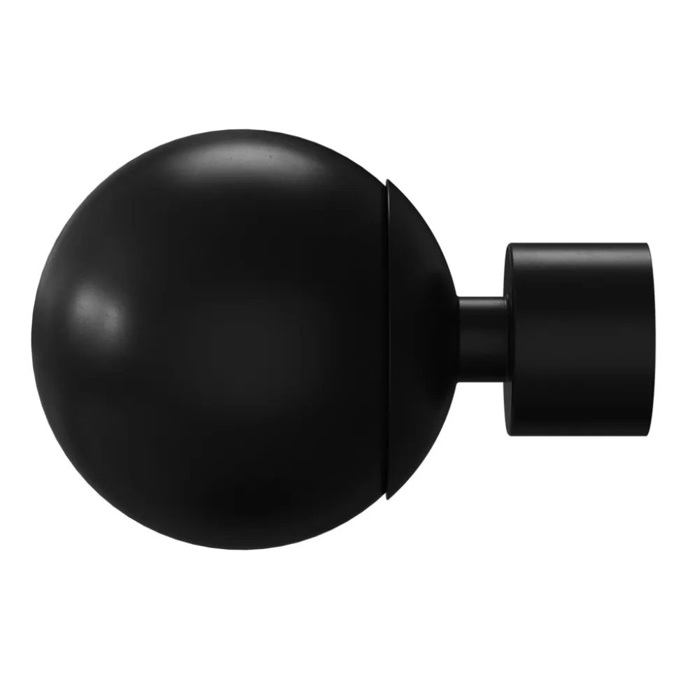 Kit de tringle à rideau extensible double embout boule Araxos métal noir 200/330 cm Ø16/19mm GoodHome
