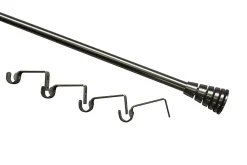 Kit de tringle à rideau extensible embout cône Athens GoodHome 200/330 cm, Ø19mm gris