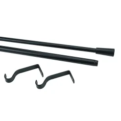 Kit de tringle à rideau extensible embout bouchon 120/210 cm Ø16/19 mm noir