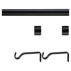 Kit de tringle à rideau extensible embout bouchon Odali 120/210 cm, Ø13/16 mm noir mat