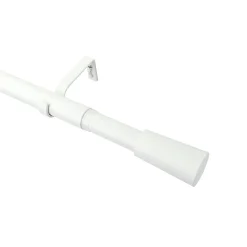 Kit de tringle à rideau extensible embout cône GoodHome 120/210cm, ⌀25/28mm blanc