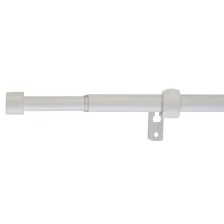 Kit de tringle à rideau extensible embout bouchon Odali 120/210 cm, Ø13/16 mm blanc mat