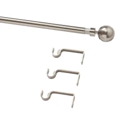 Kit de tringle à rideau extensible embout boule Athens GoodHome 120/210 cm, Ø19 mm gris