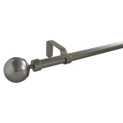 Kit de tringle à rideau extensible embout boule Athens GoodHome 120/210 cm, Ø19 mm gris