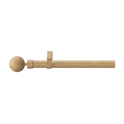 Kit de tringle à rideau extensible simple embout boule Syros effet chêne 200/330cm Ø25/28mm GoodHome