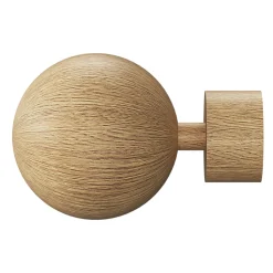 Kit de tringle à rideau extensible simple embout boule Syros effet chêne 200/330cm Ø25/28mm GoodHome