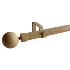 Kit de tringle à rideau extensible simple embout boule Syros effet chêne 200/330cm Ø25/28mm GoodHome