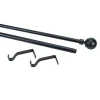 Kit de tringle à rideau extensible embout boule Araxos GoodHome 120/210 cm, Ø16/19 mm noir