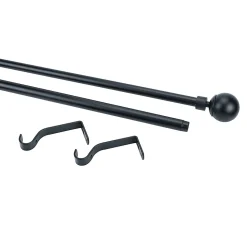 Kit de tringle à rideau extensible embout boule Araxos GoodHome 120/210 cm, Ø16/19 mm noir