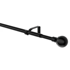 Kit de tringle à rideau extensible embout boule Araxos GoodHome 120/210 cm, Ø16/19 mm noir