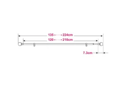 Kit de tringle à rideau extensible embout boule Araxos GoodHome 120/210 cm, Ø16/19 mm noir