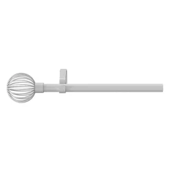 Kit de tringle à rideau extensible simple embout cage Anafi métal blanc 120/210cm Ø16/19mm GoodHome