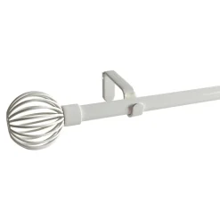 Kit de tringle à rideau extensible simple embout cage Anafi métal blanc 120/210cm Ø16/19mm GoodHome