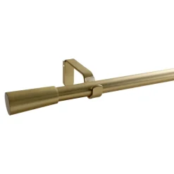 Kit de tringle à rideau extensible simple embout cône Elasa effet laiton doré 120/210cm Ø16/19mm GoodHome