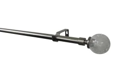 Kit de tringle à rideau extensible embout boule Athens GoodHome 120/210 cm, Ø16/19 mm gris