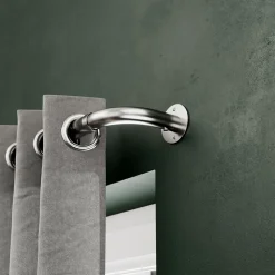 Kit de tringle à rideau extensible industriel Athens GoodHome 120/210 cm, Ø25/28 mm gris