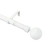 Kit de tringle à rideau extensible embout boule GoodHome 120/210cm, ⌀25/28mm blanc