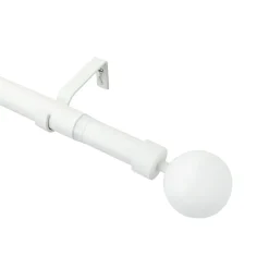 Kit de tringle à rideau extensible embout boule GoodHome 120/210cm, ⌀25/28mm blanc