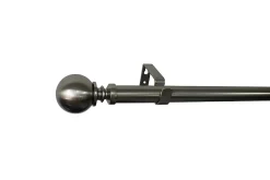 Kit de tringle à rideau extensible embout boule Athens GoodHome 200/330 cm, Ø25/28 mm gris